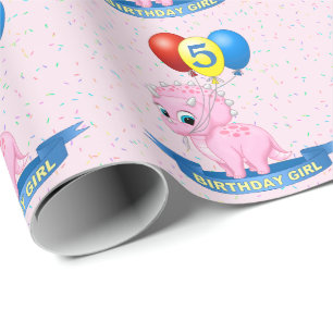 Gullig Triceratops Dino för baby för Presentpapper