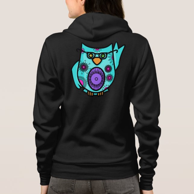 Gullig tröja för ugglavinandeHoodie (Baksida)