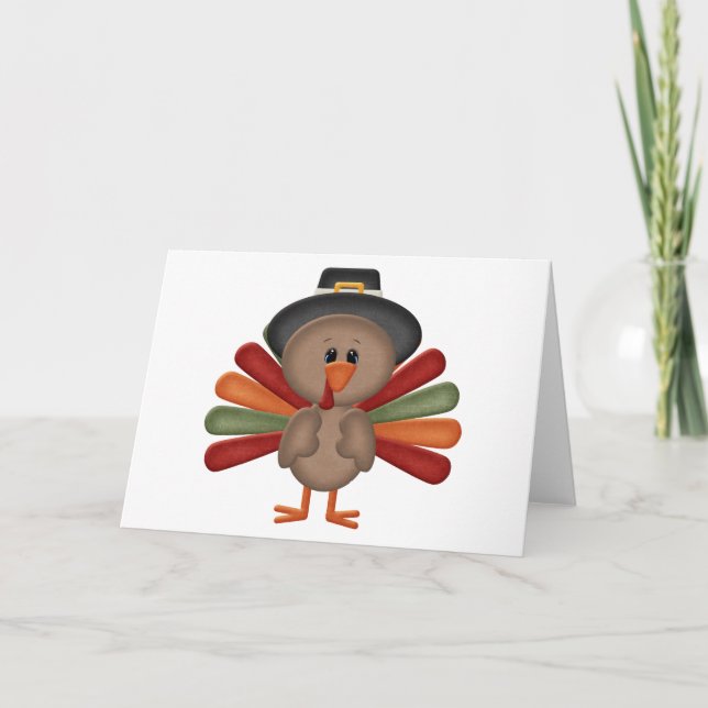 Gullig Turkiet thanksgiving (anpassadet) Helgkort (Framsida)