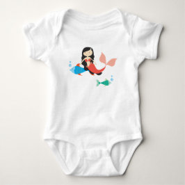 Gullig Tutu för sjöjungfru- och fiskbabyBodysuit T-shirt