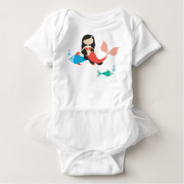 Gullig Tutu för sjöjungfru- och fiskbabyBodysuit T-shirt