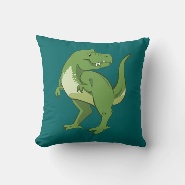 Gullig TyrannosaurusRex tecknad Kudde (Framsida)