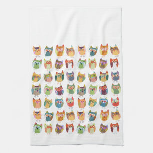 Gullig ugglakökshandduk, teatowel. kökshandduk