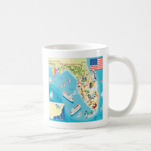 Gullig ungeFlorida karta Kaffemugg