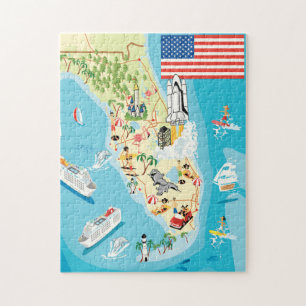 Gullig ungeFlorida karta Pussel