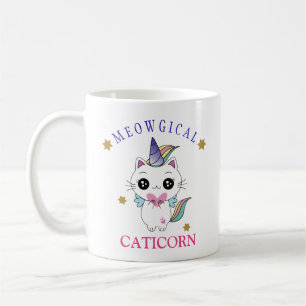 Gullig Unicorn Caticorn Kaffemugg