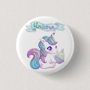 Gullig unicorn knapp