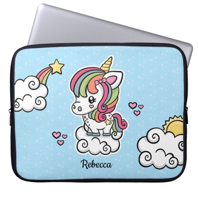 Gullig Unicorn Laptop Sleeve (Framsidan)