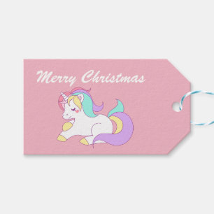 Gullig Unicorn. Presentetikett