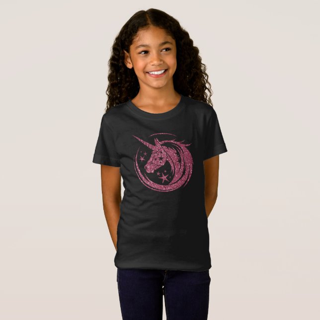 Gullig Unicorn T Shirt (Hel framsida)