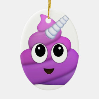 Gullig UnicornPoopemoji Julgransprydnad Keramik