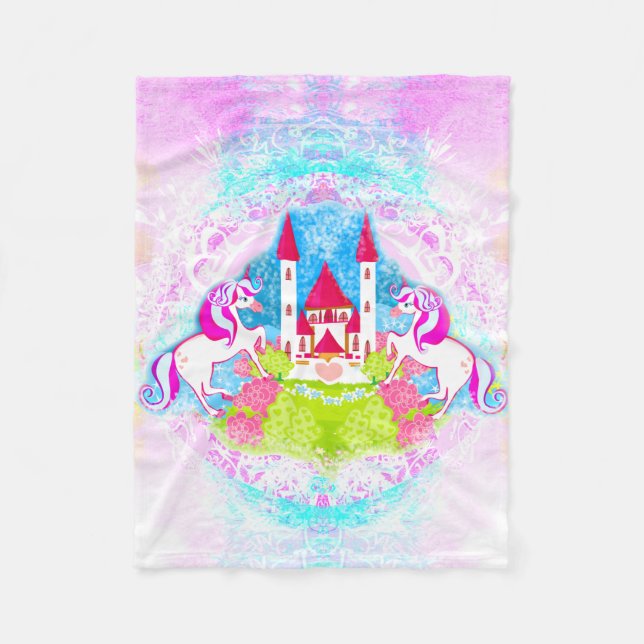 gullig unicornsullfilt fleecefilt (Framsidan)