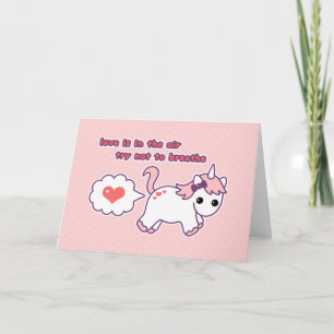 Gullig Unicornvalentin Helgkort