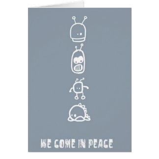 Gullig utomjordingar hälsningskort