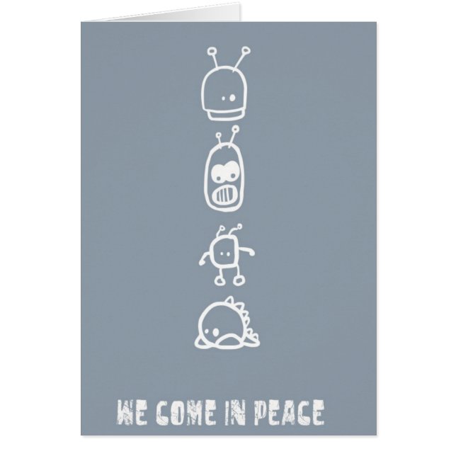 Gullig utomjordingar hälsningskort (Framsidan)