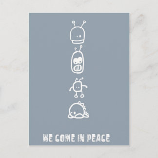 Gullig utomjordingar vykort