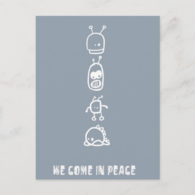 Gullig utomjordingar vykort (Framsida)