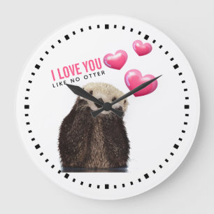 Gullig utter med hjärtavalentin dag stor klocka