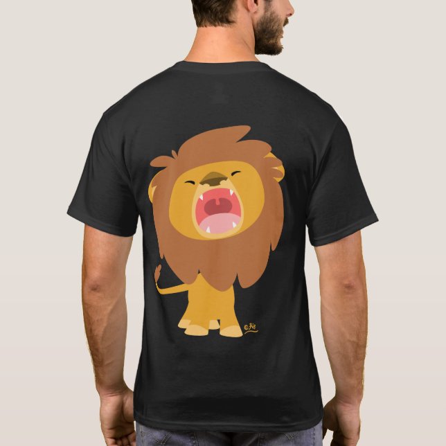 Gullig väldig ryta lejon (tillbaka) t-shirt (Baksida)