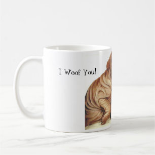 Gullig valpkärlek kaffemugg