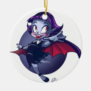 Gullig vampyr julgransprydnad keramik