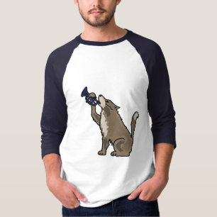 Gullig varg för AU som leker trumpetskjortan T-shirt
