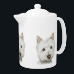 Gullig västra höglands- tekanna för vitterrierhund<br><div class="desc">älskvärd gåva för Westie älskare</div>