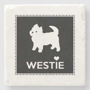 Gullig västra höglands- Terrier - jag älskar Underlägg Sten