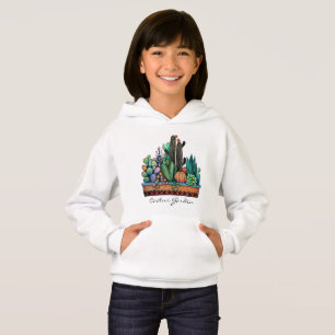 Gullig vattenfärgkaktusträdgård i kruka t shirt