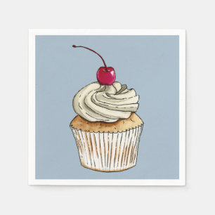 Gullig vattenfärgklottermuffin pappersservett