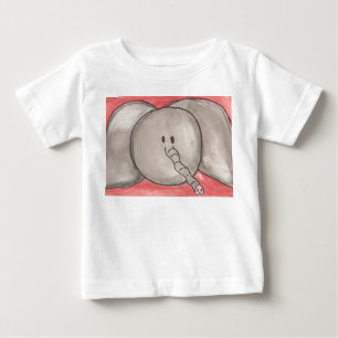 Gullig vattenfärgtecknadelefant tee