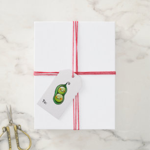 gullig veggie två ärtor i en pod presentetikett