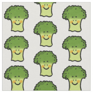 gullig veggiebroccolitecknad tyg