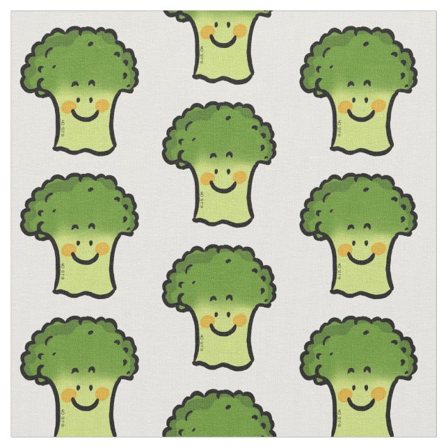 gullig veggiebroccolitecknad tyg (Närbild)
