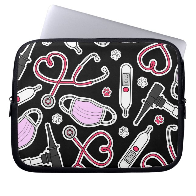 Gullig veterinär/veterinär- teknikerkärlek laptop sleeve (Framsidan)