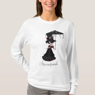 Gullig VictorianSteampunk Goth flicka & ett slags T Shirt