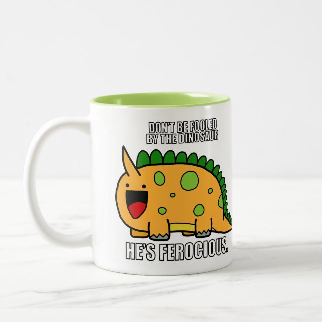 Gullig vild mugg för Dinosaur RAWR Meme (Vänster)