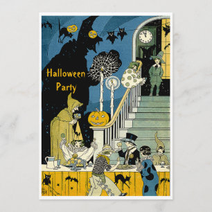 Gullig vintage lurar halloween fest inbjudningar