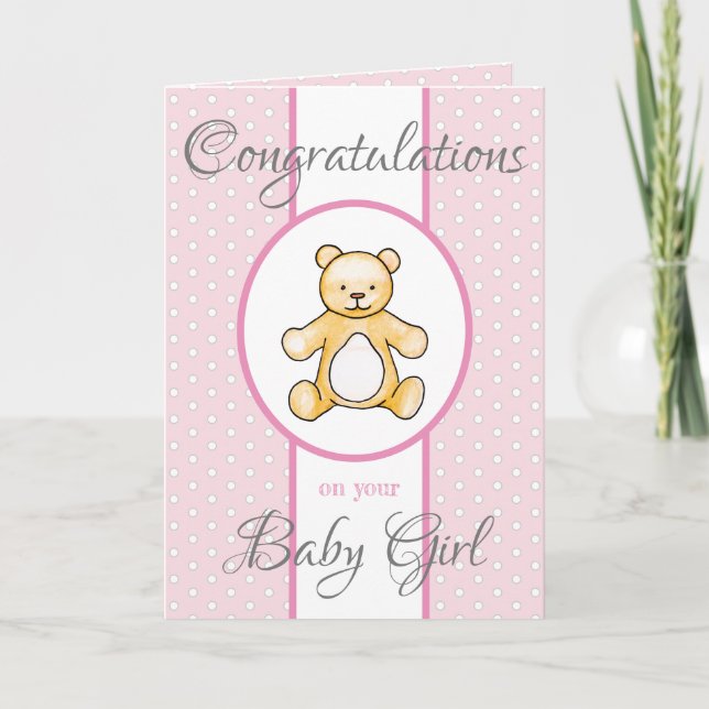 Gullig vintagebaby showernalle kort (Framsida)