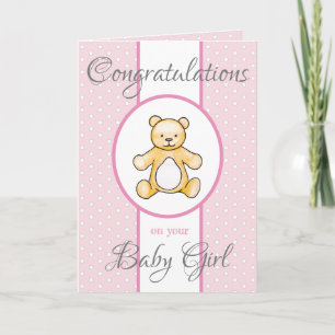 Gullig vintagebaby showernalle kort