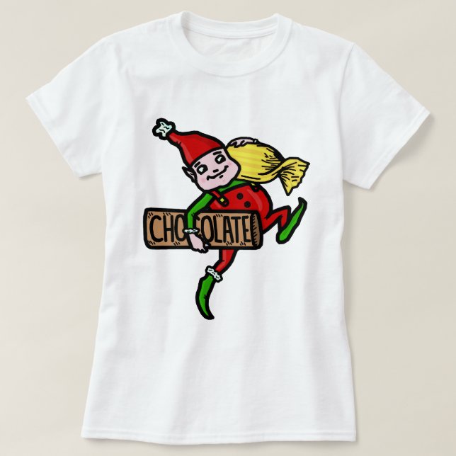 Gullig vintagejulälva med godisen t-shirt (Design framsida)