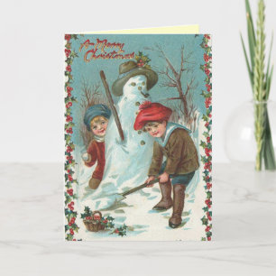 Gullig vintageSanta julkort Helgkort