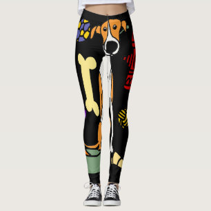 Gullig vinthundhund- och hundleksakkonst leggings