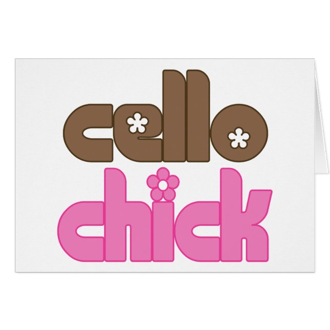 Gullig violoncellchick hälsningskort (Framsidan Horizontal)