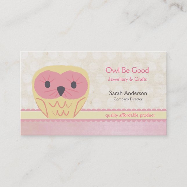 Gullig visitkort för rosor för tecknadugglashabby (Framsida)