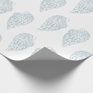 Gullig vit- & blåttängelvingar presentpapper