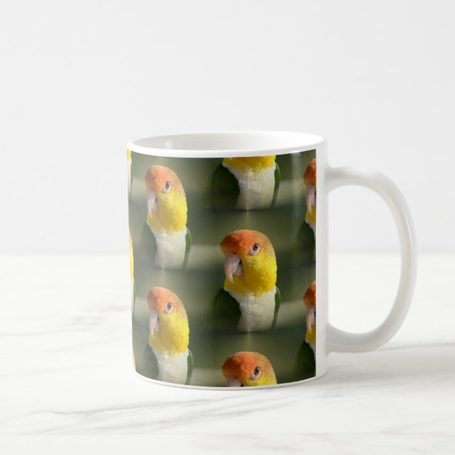 Gullig vit buktad Caiquepapegoja Kaffemugg (Höger)