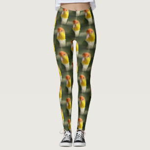 Gullig vit buktad Caiquepapegoja Leggings