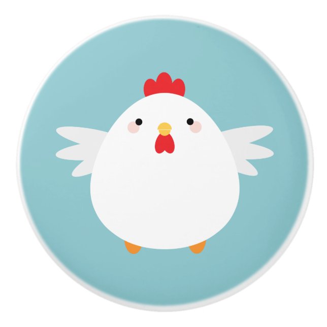 Gullig vithöna på grön illustration knopp (Framsidan)