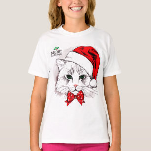 Gullig vitkattgod jul t shirt